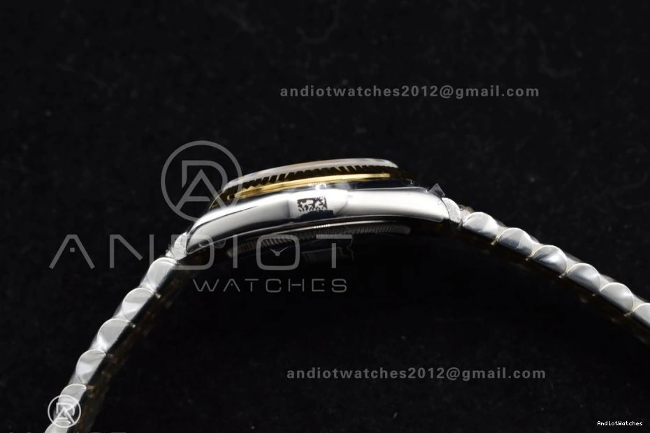 GSF on 278273 Steel DateJust 316L Stick Black Ladies Dial Markers Soft 31 Bracelet 561 YG President 1123